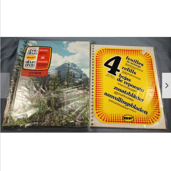 Vtg DF Desmarais Photo Album Mountain Scene Padded Cover 20 Self Adhesive Pages - Picture 1 of 2